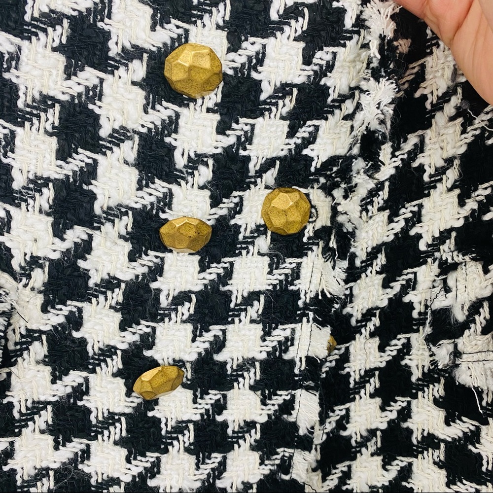 Zara Black and White Houndstooth Blazer - Picture 9 of 9